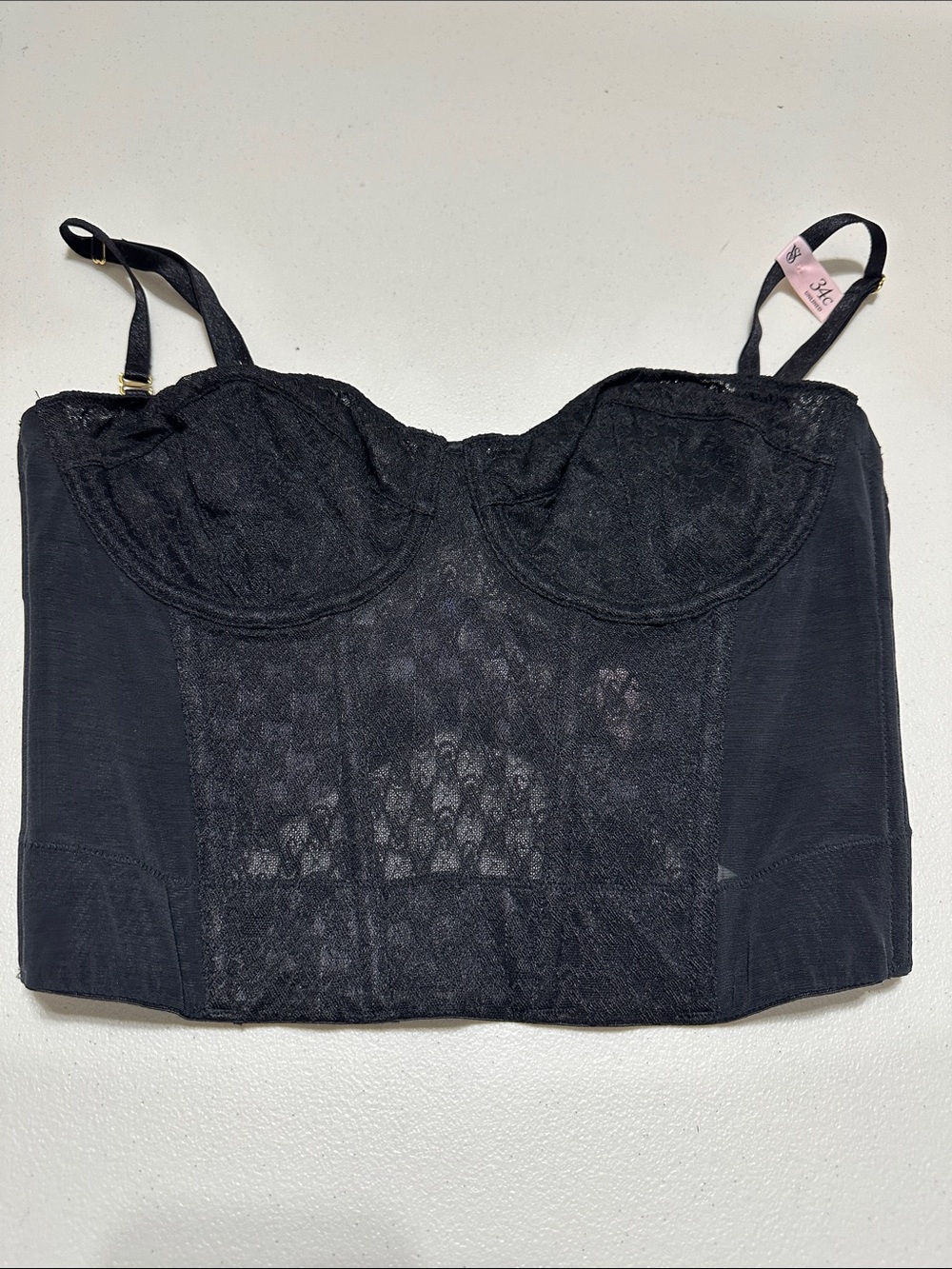 Victoria's Secret Black Lace Bustier Bra Top